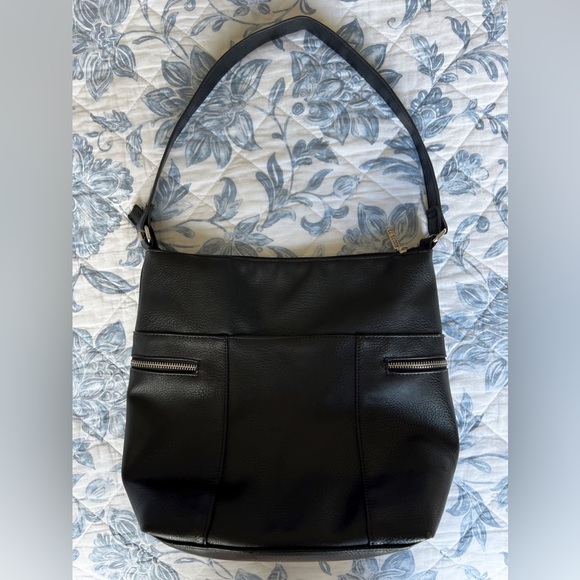 Black Leather Roots Purse - Picture 2 of 6